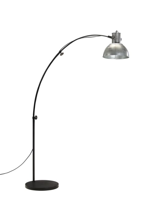 Stojací lampa 25 w vintage stříbrná 150 cm e27
