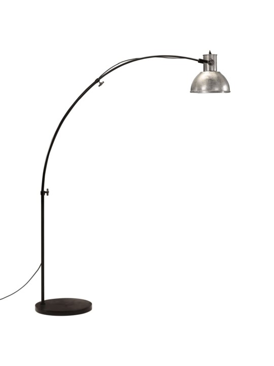 Stojací lampa 25 w vintage stříbrná 150 cm e27