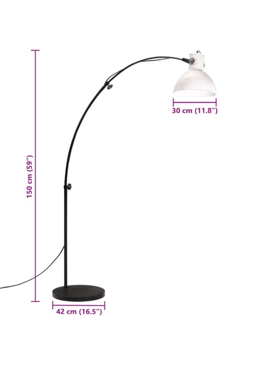 Stojací lampa 25 w bílá 150 cm e27