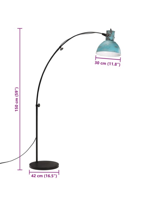 Stojací lampa 25 w modrá patina 150 cm e27