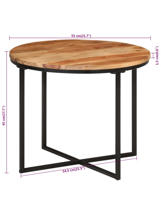 Konferenční stolek 55x55x45 cm masivní akáciové dřevo a železo