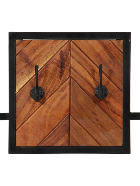 Nástěnný věšák 90 x 1 x 35 cm masivní akáciové dřevo a železo