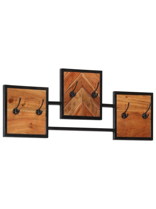 Nástěnný věšák 90 x 1 x 35 cm masivní akáciové dřevo a železo