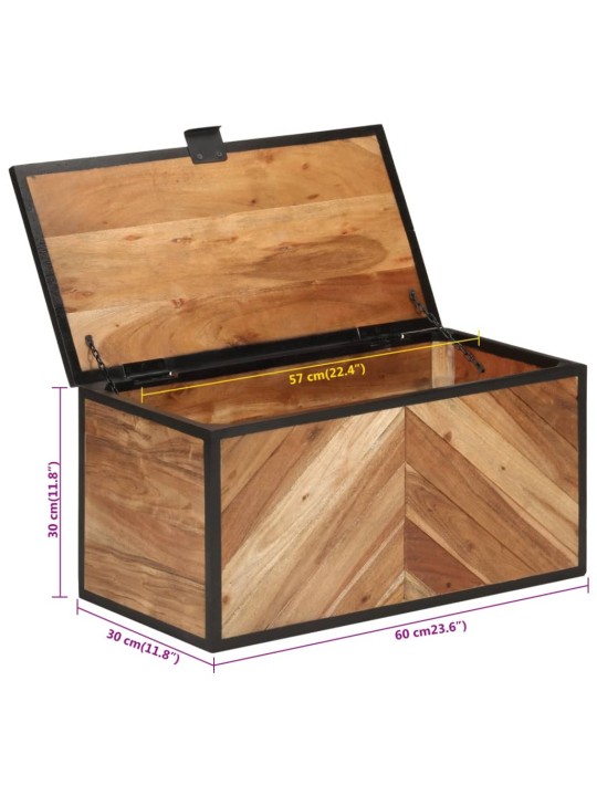 Úložný box 60 x 30 x 30 cm masivní akáciové dřevo a železo