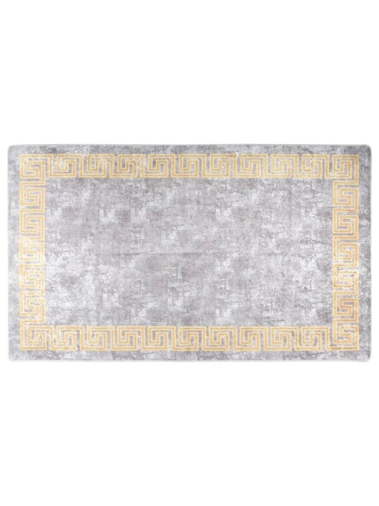 Koberec pratelný šedý a zlatý 150 x 230 cm protiskluzový