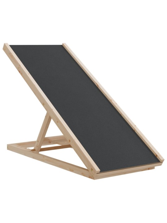 Rampa pro psy šedá 100 x 40 cm masivní jedlové dřevo