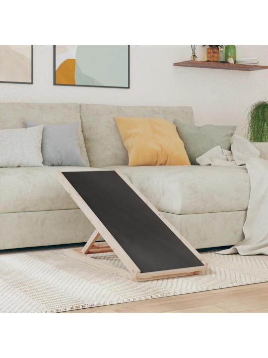 Rampa pro psy šedá 100 x 40 cm masivní jedlové dřevo