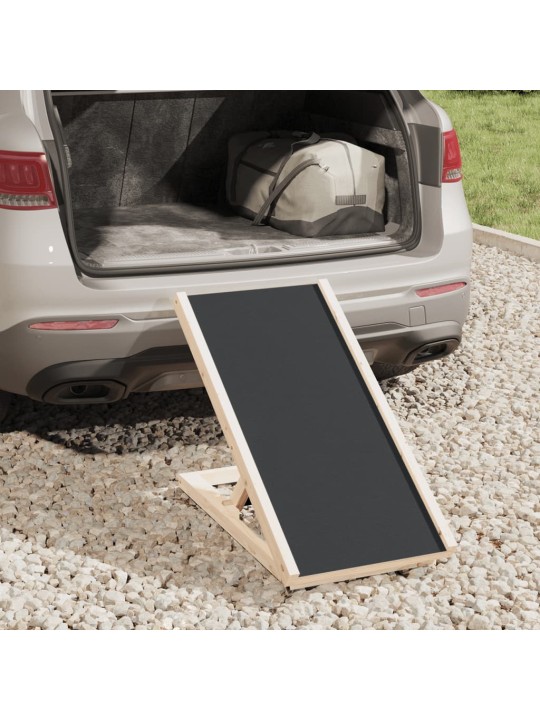 Rampa pro psy šedá 70 x 35 cm masivní jedlové dřevo