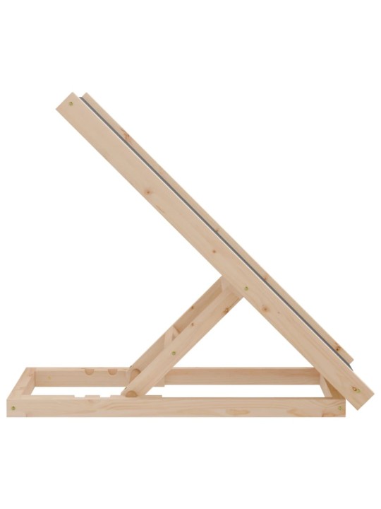 Rampa pro psy šedá 70 x 35 cm masivní jedlové dřevo
