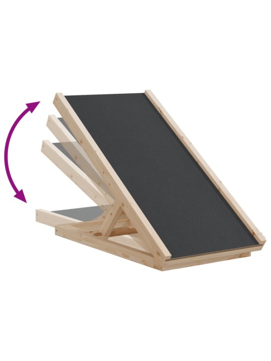 Rampa pro psy šedá 70 x 35 cm masivní jedlové dřevo