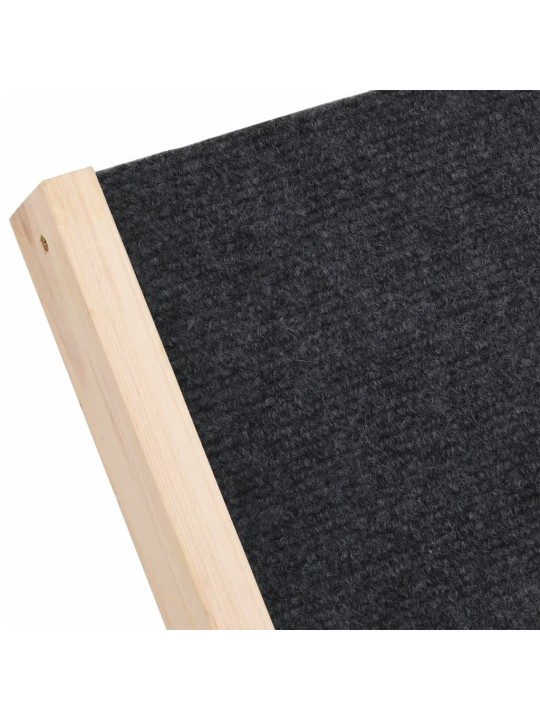 Rampa pro psy šedá 70 x 35 cm masivní jedlové dřevo