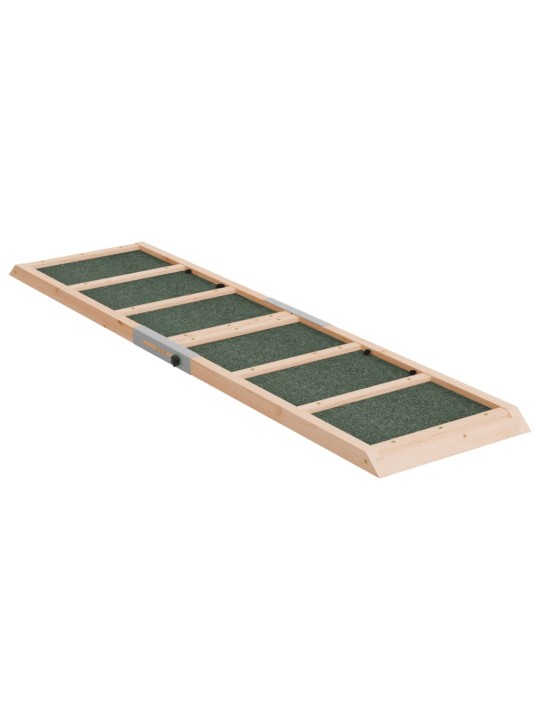 Rampa pro psy šedá 120 x 30 cm masivní jedlové dřevo