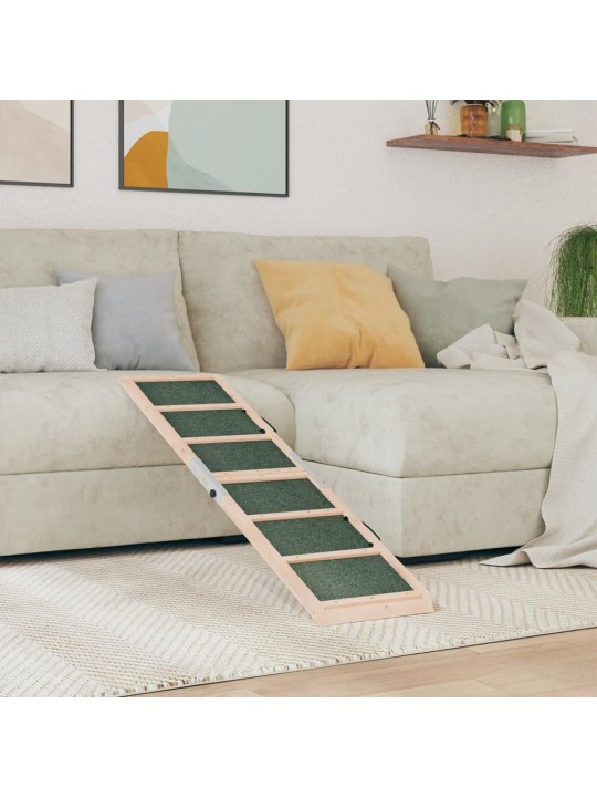 Rampa pro psy šedá 120 x 30 cm masivní jedlové dřevo