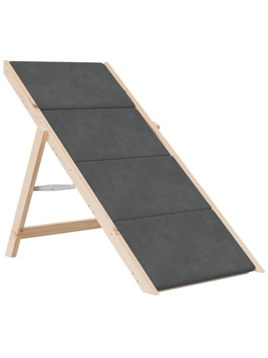 Schůdky pro psy šedé 105 x 47 cm masivní jedlové dřevo