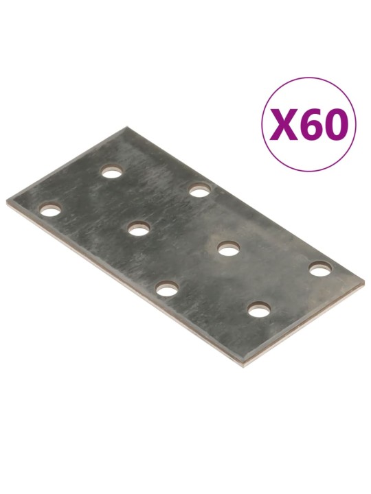 Perforované destičky 60 ks 2 mm 80 x 40 mm pozinkovaná ocel