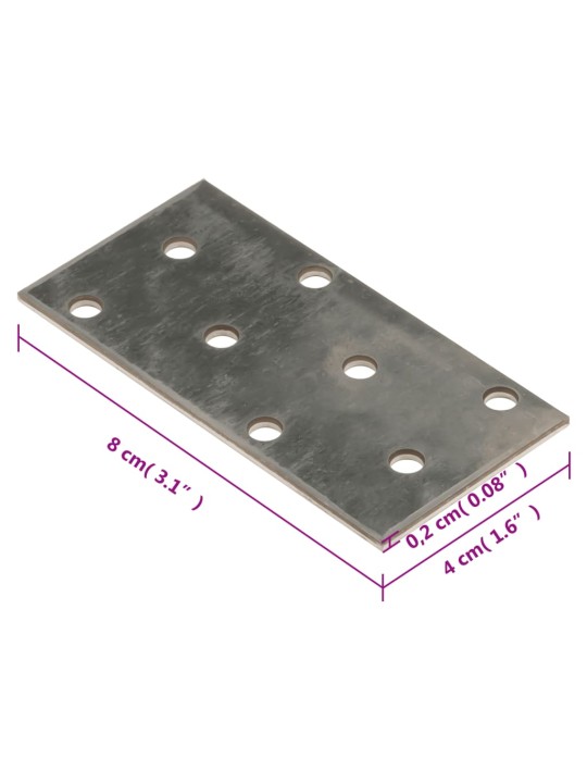 Perforované destičky 60 ks 2 mm 80 x 40 mm pozinkovaná ocel