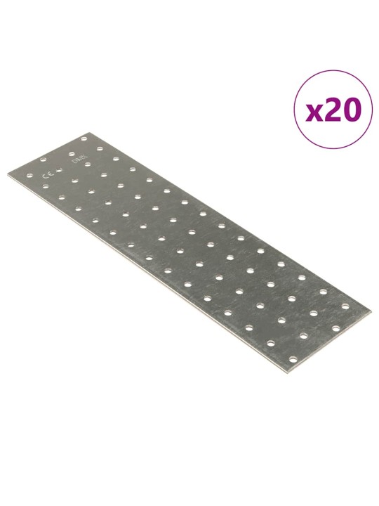 Perforované destičky 20 ks 2 mm 300 x 80 mm pozinkovaná ocel
