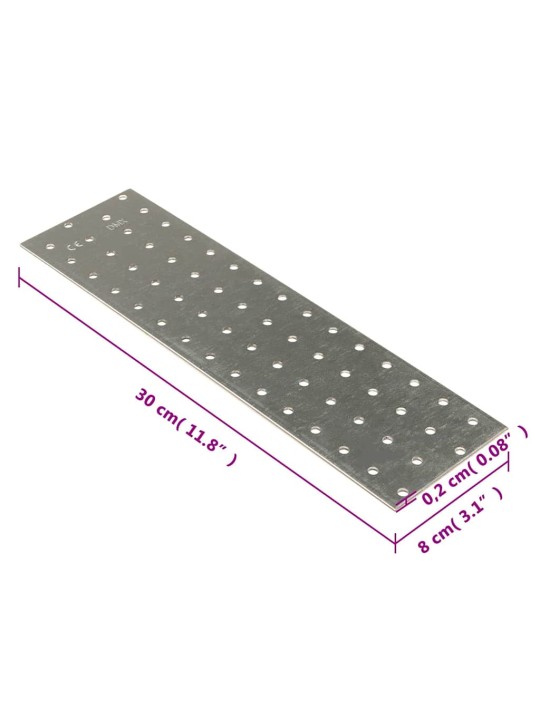 Perforované destičky 20 ks 2 mm 300 x 80 mm pozinkovaná ocel