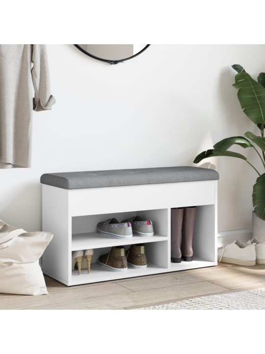 Lavice s botníkem bílá 82 x 32 x 45,5 cm kompozitní dřevo