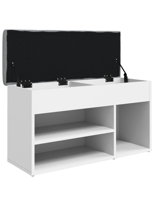 Lavice s botníkem bílá 82 x 32 x 45,5 cm kompozitní dřevo