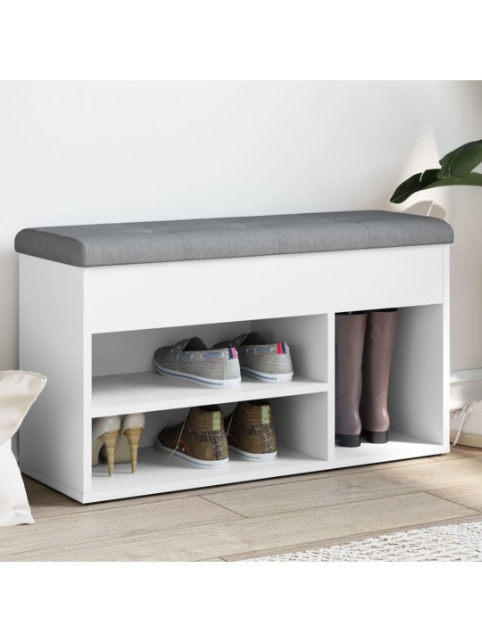 Lavice s botníkem bílá 82 x 32 x 45,5 cm kompozitní dřevo