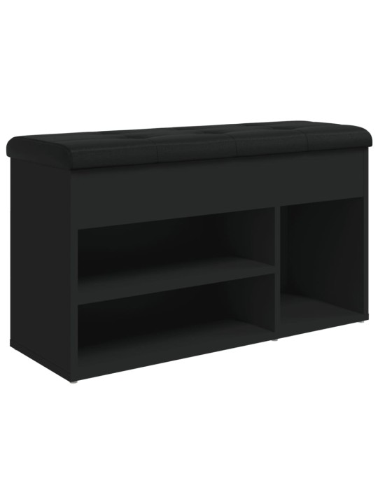 Lavice s botníkem černá 82 x 32 x 45,5 cm kompozitní dřevo