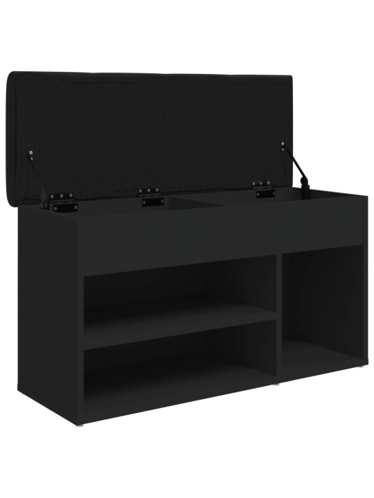 Lavice s botníkem černá 82 x 32 x 45,5 cm kompozitní dřevo