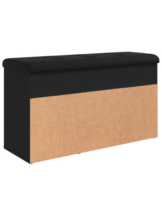 Lavice s botníkem černá 82 x 32 x 45,5 cm kompozitní dřevo