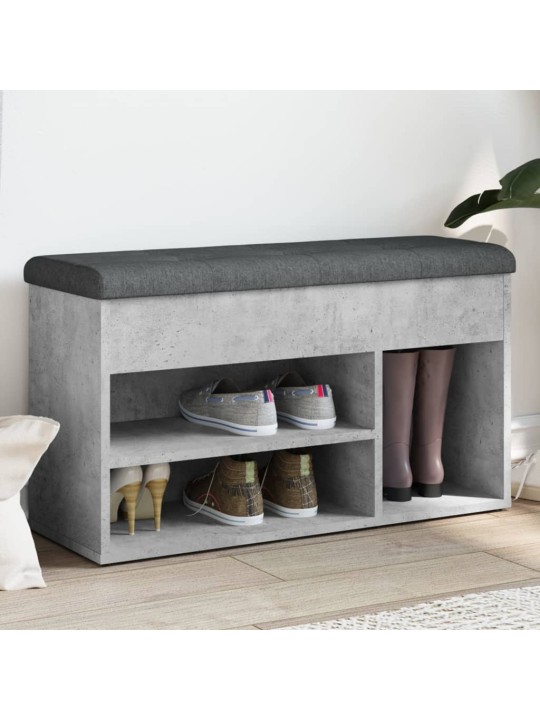Lavice s botníkem betonově šedá 82 x 32 x 45,5 cm dřevotříska