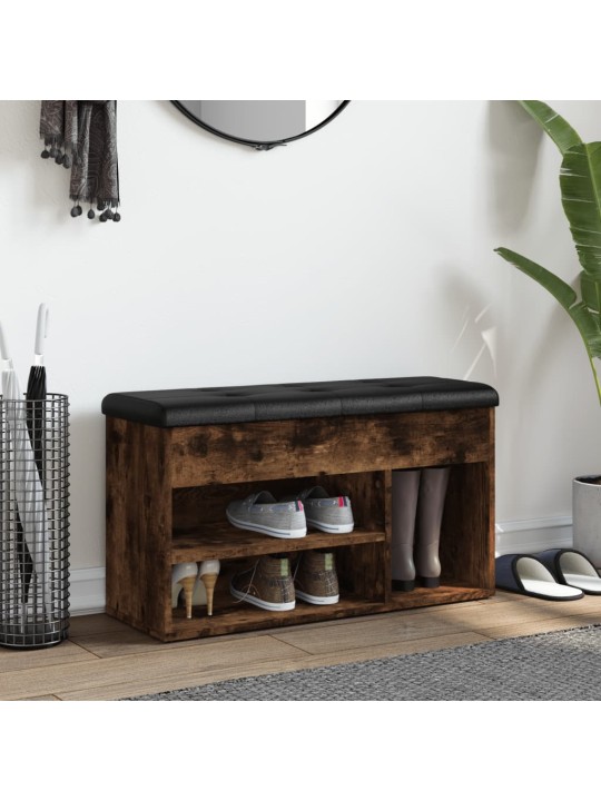 Lavice s botníkem kouřový dub 82x32x45,5 cm kompozitní dřevo
