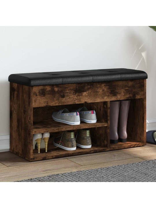 Lavice s botníkem kouřový dub 82x32x45,5 cm kompozitní dřevo