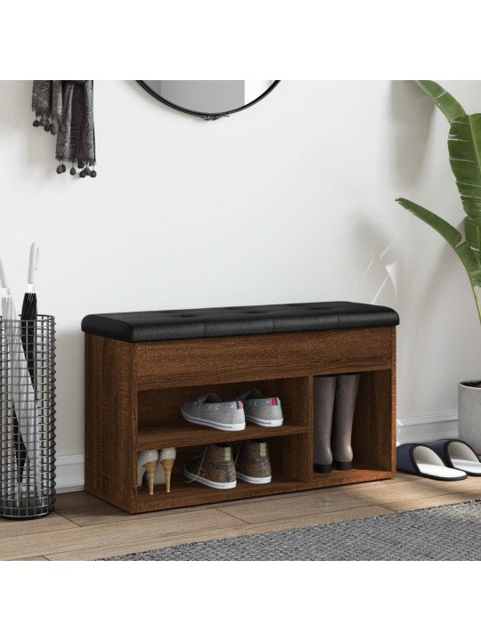 Lavice s botníkem hnědý dub 82 x 32 x 45,5 cm kompozitní dřevo