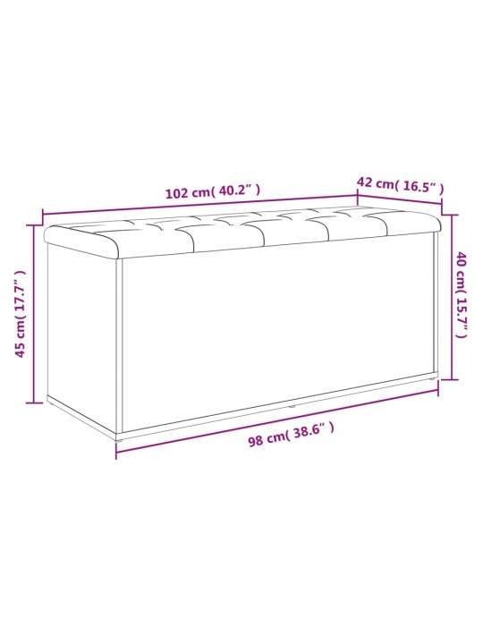 Úložná lavice kouřový dub 102 x 42 x 45 cm kompozitní dřevo