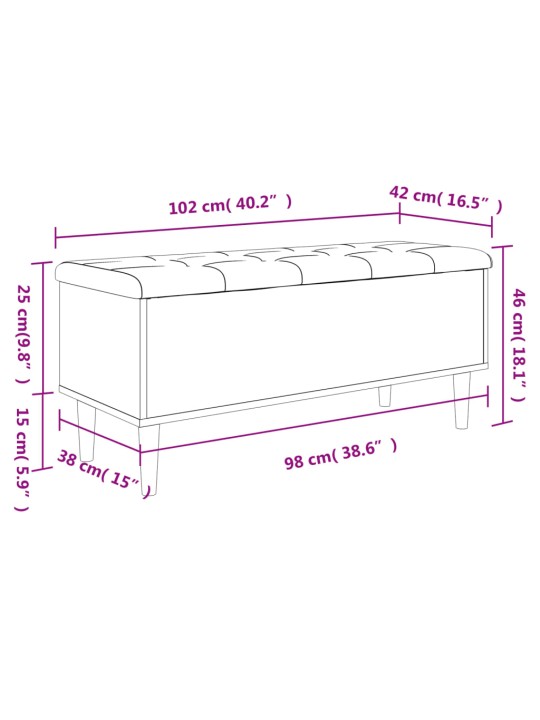 Úložná lavice betonově šedá 102 x 42 x 46 cm kompozitní dřevo