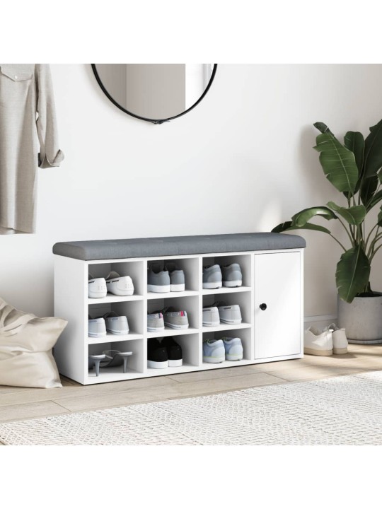 Lavice s botníkem bílá 102 x 32 x 50 cm kompozitní dřevo