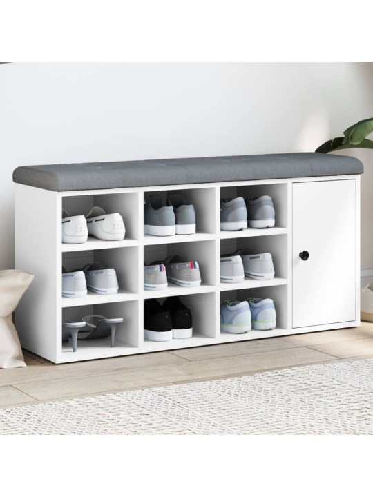 Lavice s botníkem bílá 102 x 32 x 50 cm kompozitní dřevo