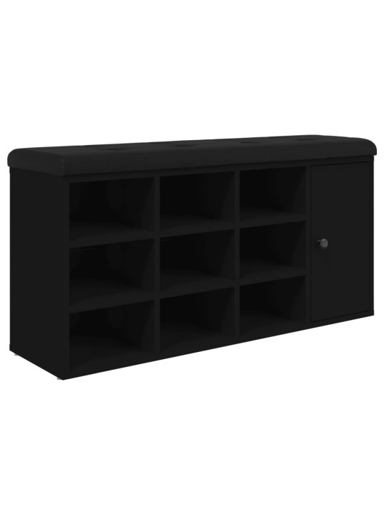 Lavice s botníkem černá 102 x 32 x 50 cm kompozitní dřevo