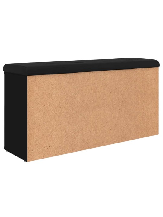 Lavice s botníkem černá 102 x 32 x 50 cm kompozitní dřevo