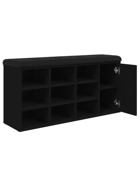 Lavice s botníkem černá 102 x 32 x 50 cm kompozitní dřevo