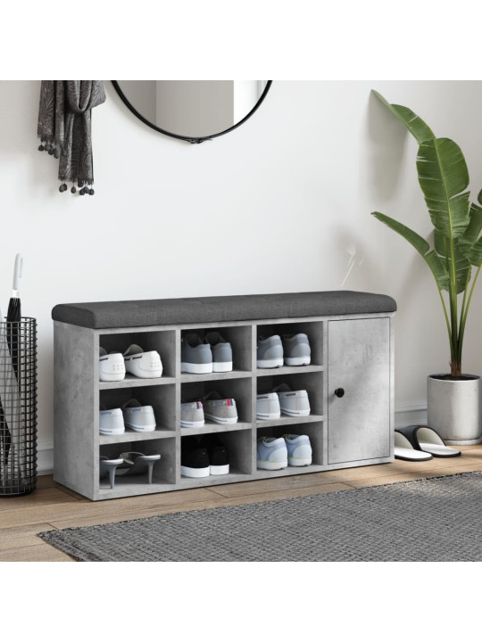 Lavice s botníkem betonově šedá 102x32x50 cm kompozitní dřevo