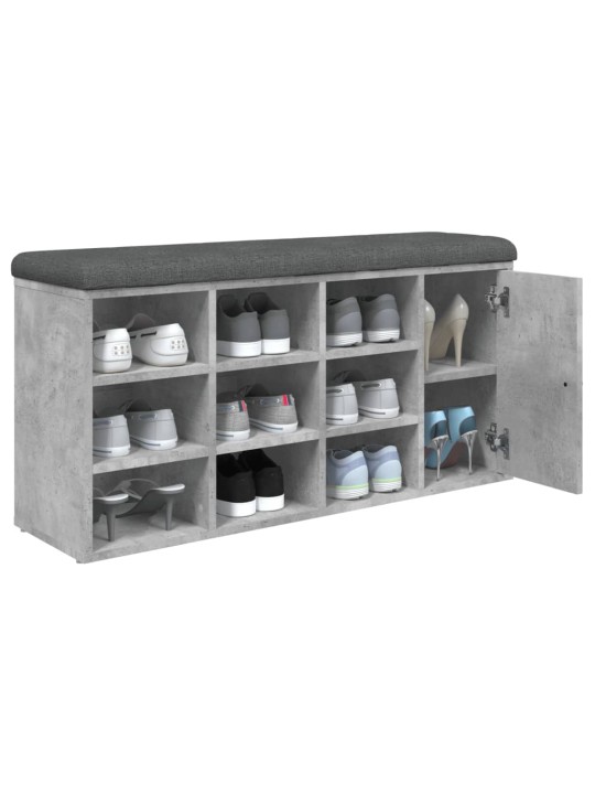 Lavice s botníkem betonově šedá 102x32x50 cm kompozitní dřevo
