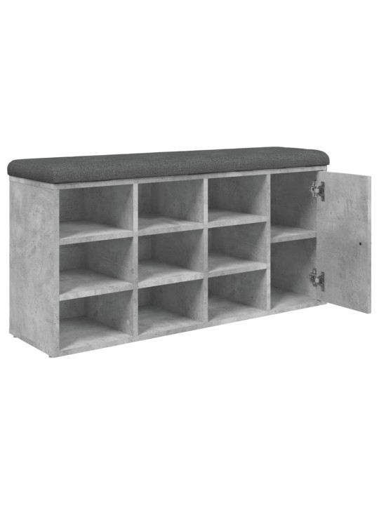 Lavice s botníkem betonově šedá 102x32x50 cm kompozitní dřevo
