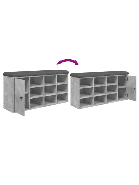 Lavice s botníkem betonově šedá 102x32x50 cm kompozitní dřevo