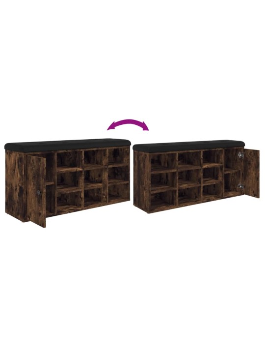 Lavice s botníkem kouřový dub 102 x 32 x 50 cm kompozitní dřevo