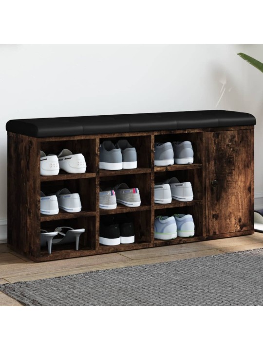 Lavice s botníkem kouřový dub 102 x 32 x 50 cm kompozitní dřevo
