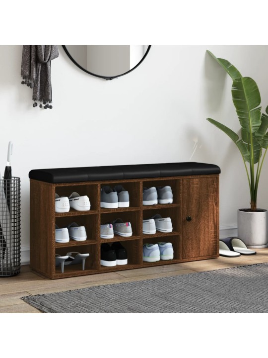 Lavice s botníkem hnědý dub 102 x 32 x 50 cm kompozitní dřevo