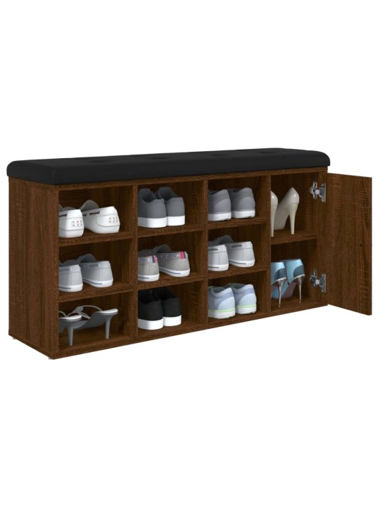 Lavice s botníkem hnědý dub 102 x 32 x 50 cm kompozitní dřevo