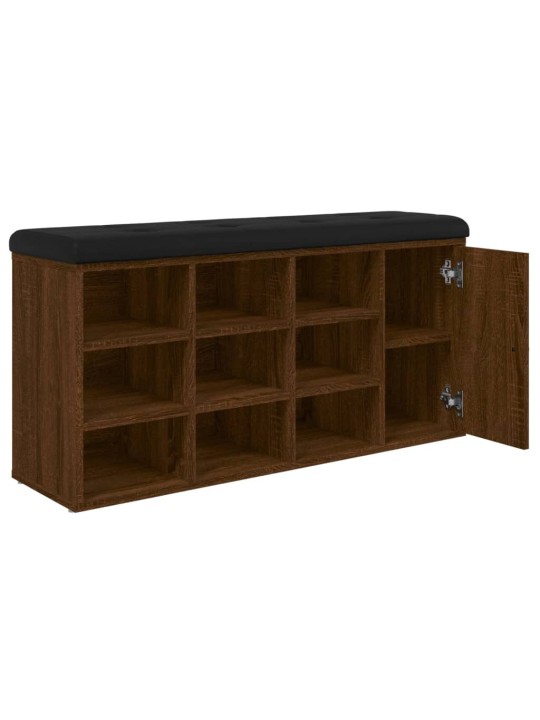 Lavice s botníkem hnědý dub 102 x 32 x 50 cm kompozitní dřevo