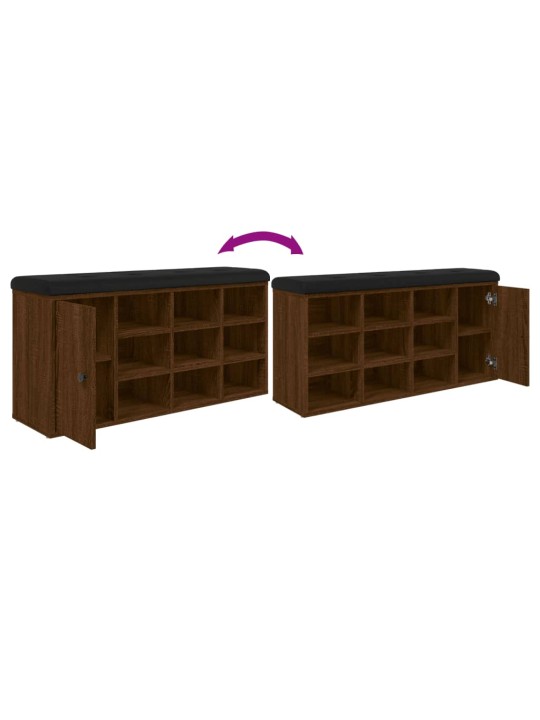 Lavice s botníkem hnědý dub 102 x 32 x 50 cm kompozitní dřevo