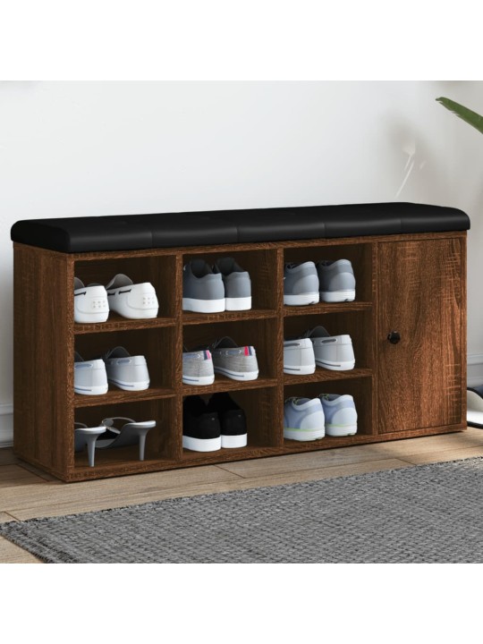 Lavice s botníkem hnědý dub 102 x 32 x 50 cm kompozitní dřevo